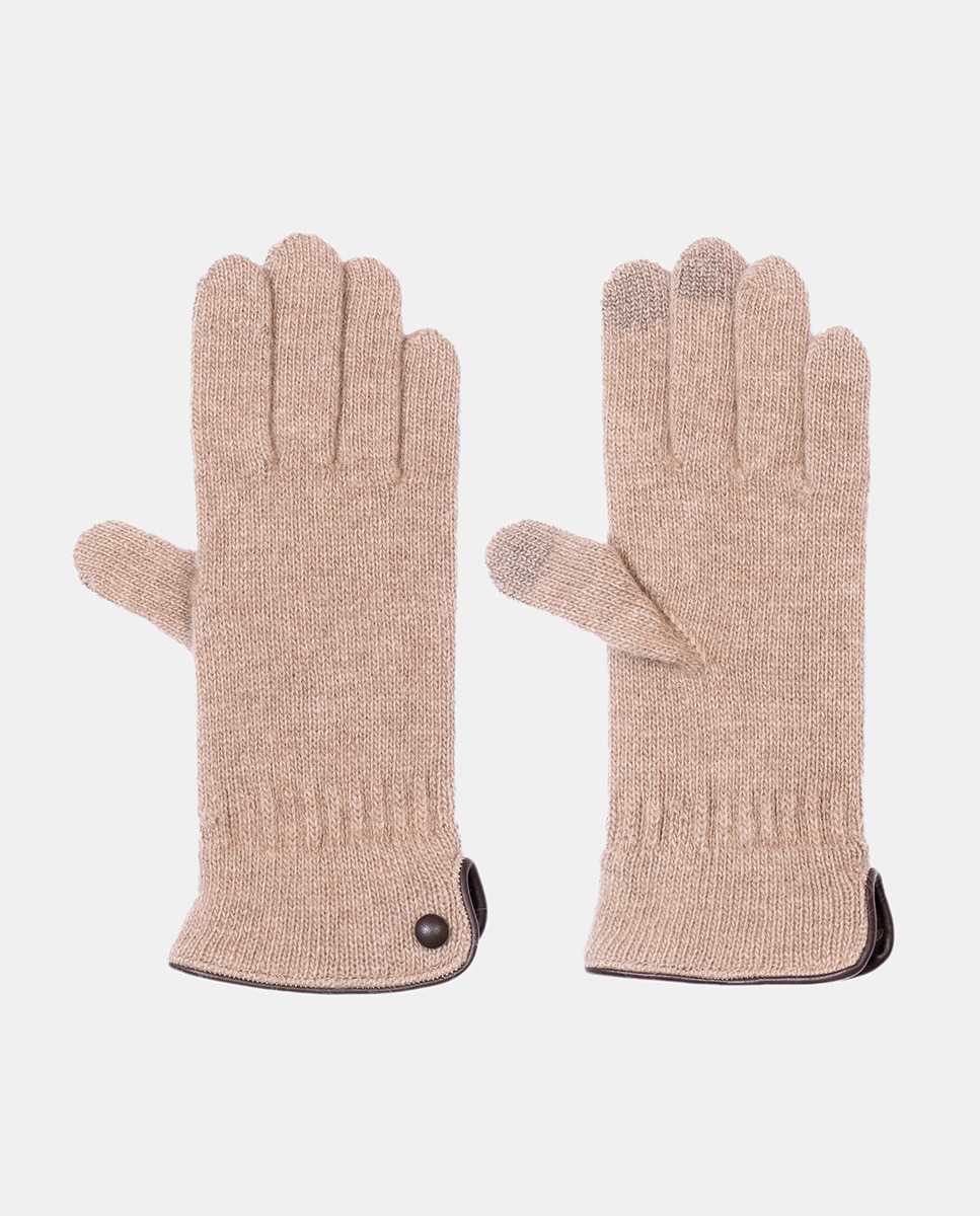 Luvas Táteis de Malha - Cinzento Taupe-3