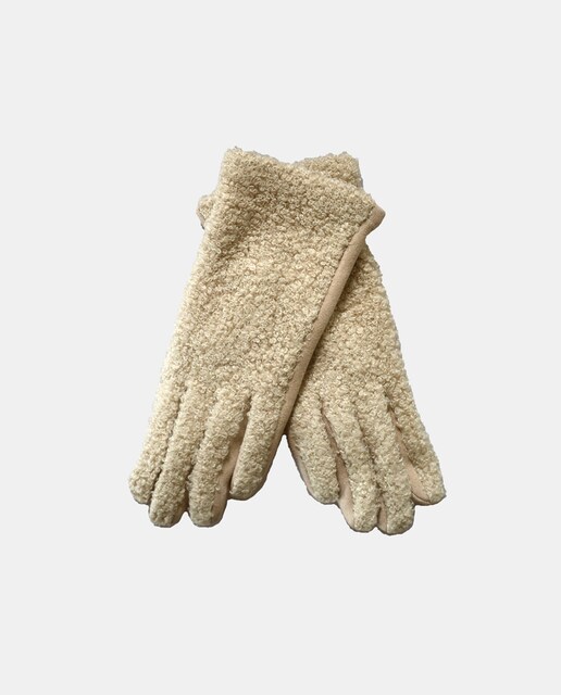 Imagem 0 de Luvas com Tira no Punho e em Tecido - Bege