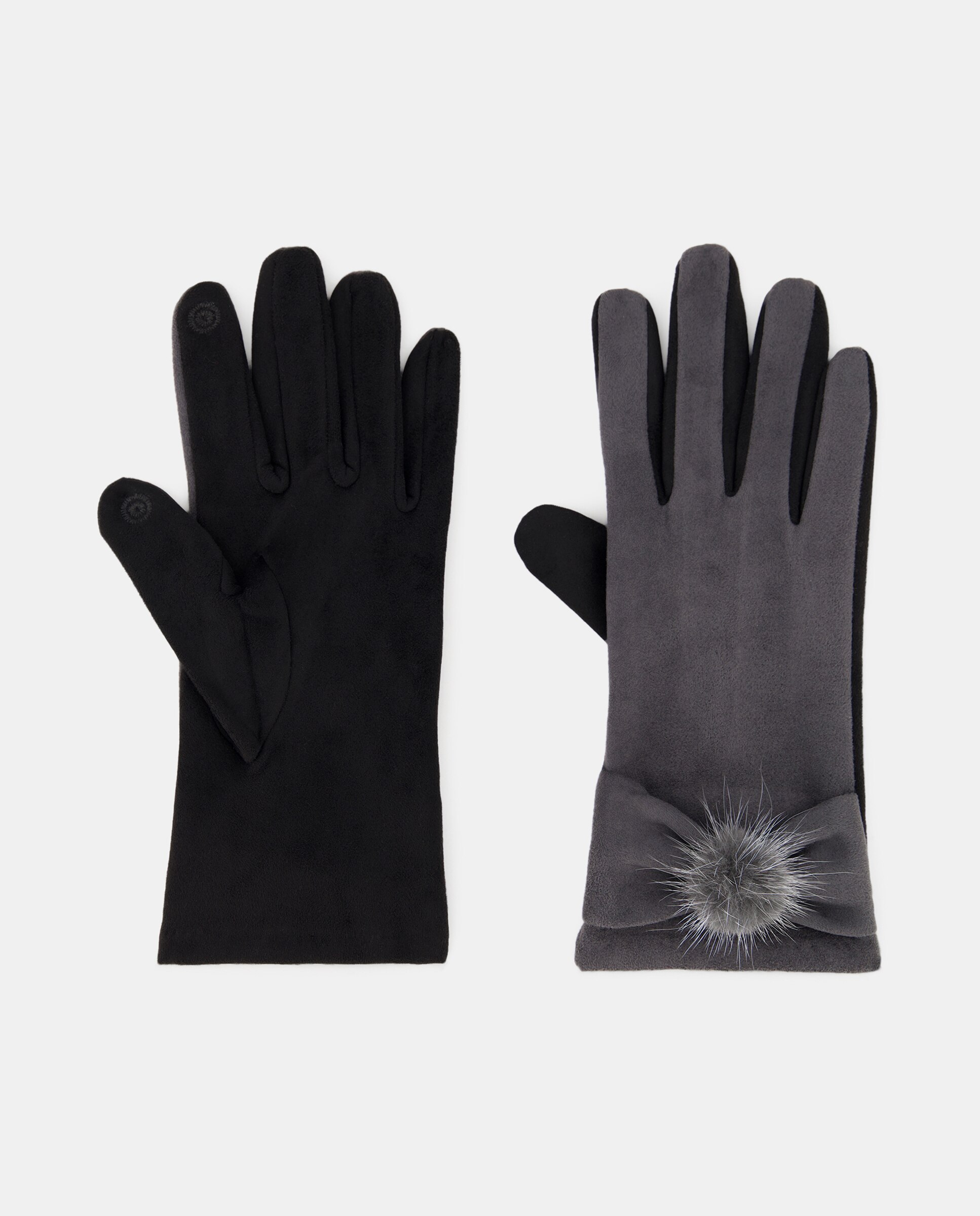 Imagem 0 de Luvas com Fita, Pompom e em Tecido - Preto