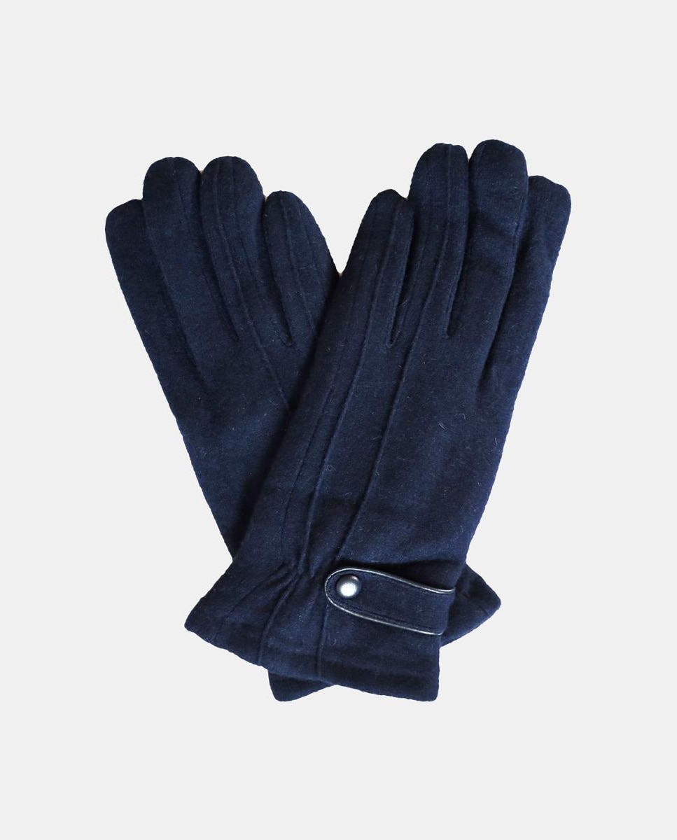 Imagem 0 de Luvas com Detalhes a Condizer e em Mistura de Lã - Cinzento