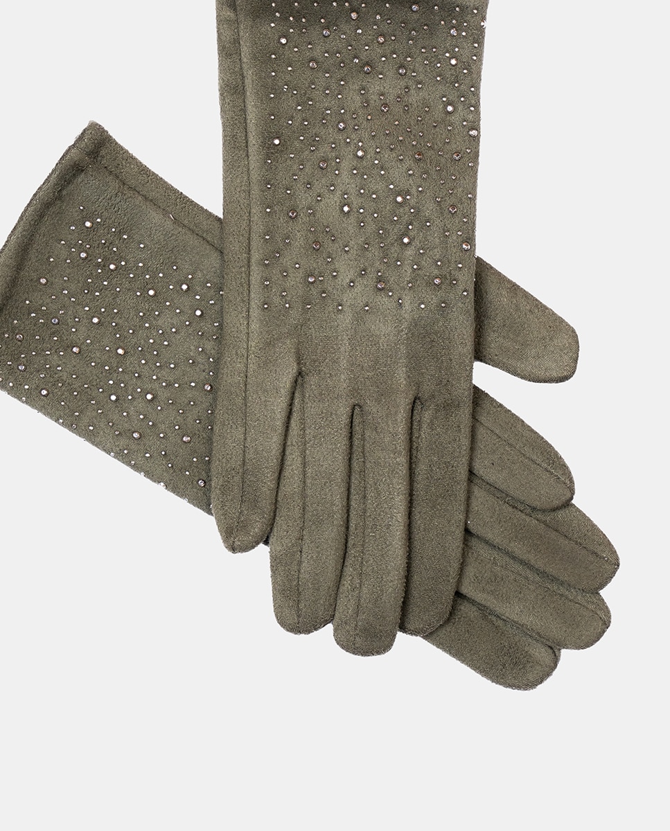 Luvas de Camurcina com Tachas Verde-2