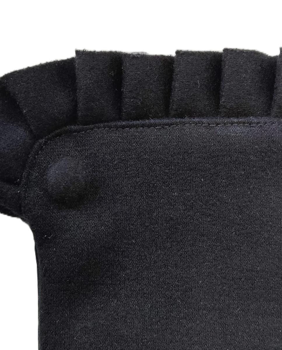 Luvas de Malha e Camurça. Punho de Pelo Sintético. Preto-2