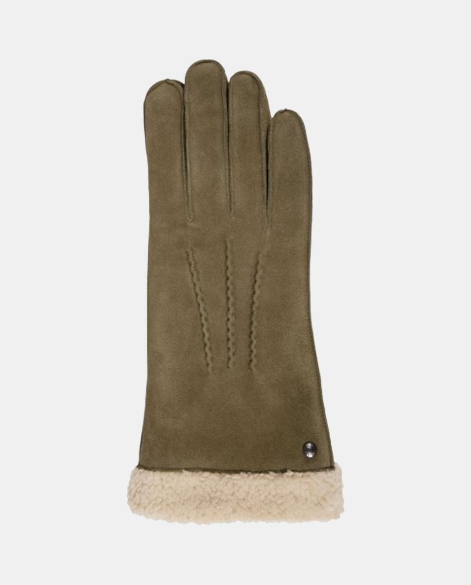 Guantes de ante en verde con puños de pelo - Isotoner - Kaki Kaki-2