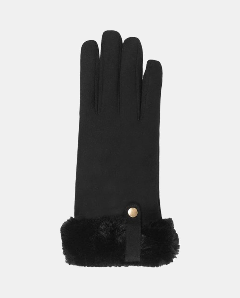 Luvas Táteis de Camurça Preto-2