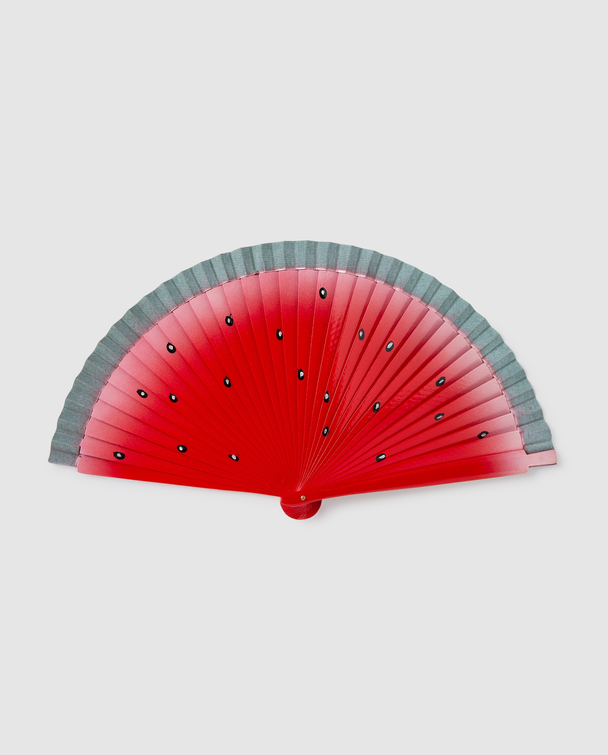 Imagem 0 de Leque de madeira vermelho com pormenor de melancia