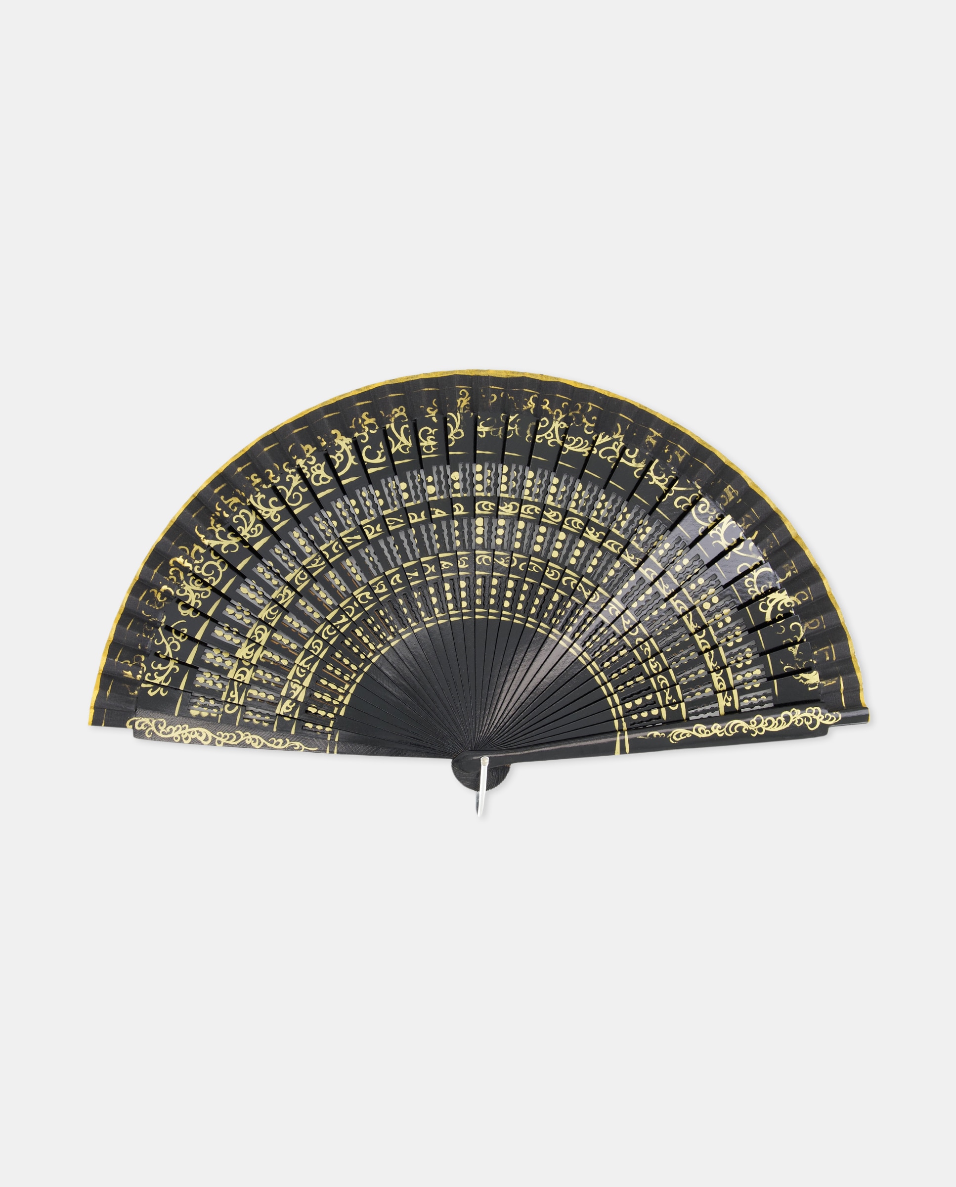 Leque com Rebordo Decorativo Trabalhado Preto-1