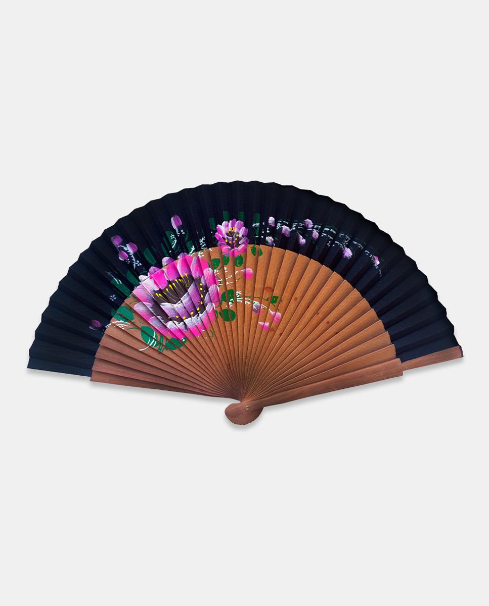 Imagem 0 de Leque de Madeira com Flores Pintadas