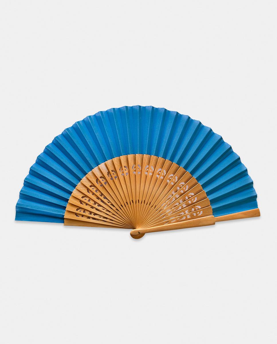 Imagem 0 de Leque de madeira bege com pormenor rendilhado