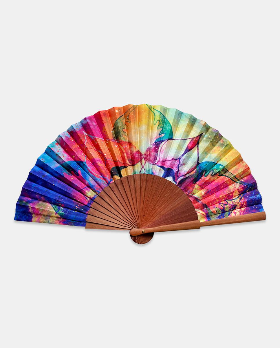Imagen 0 de Abanico peral tela decorada Naranja