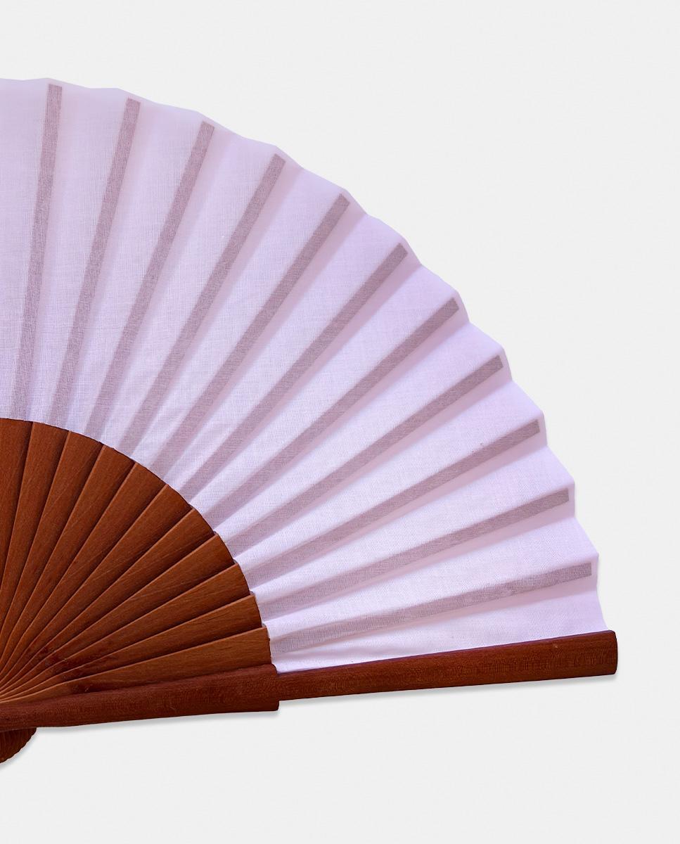 Leque Liso de Tecido de Algodão Rosa-2