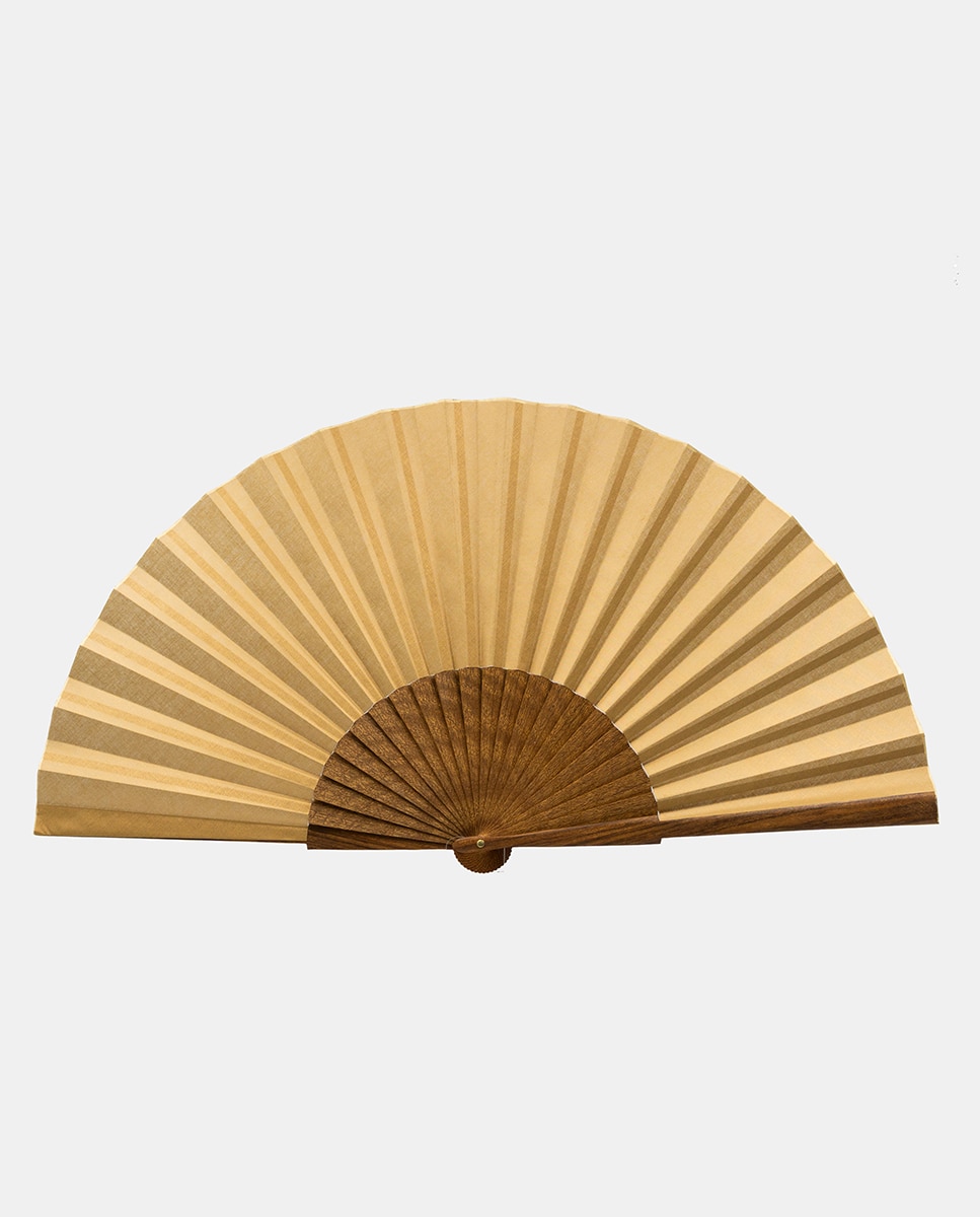 Leque de 27 cm Liso Creme-1