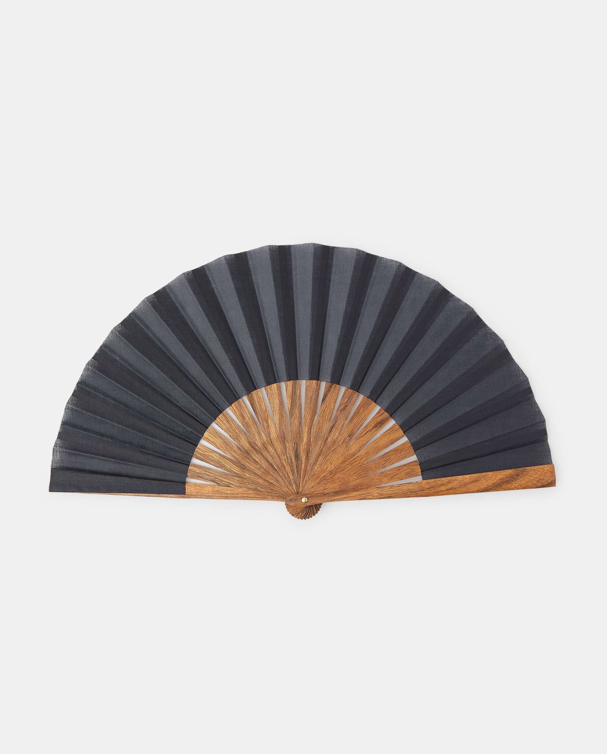 Leque Mini com Varetas Direitas - Preto Preto-1