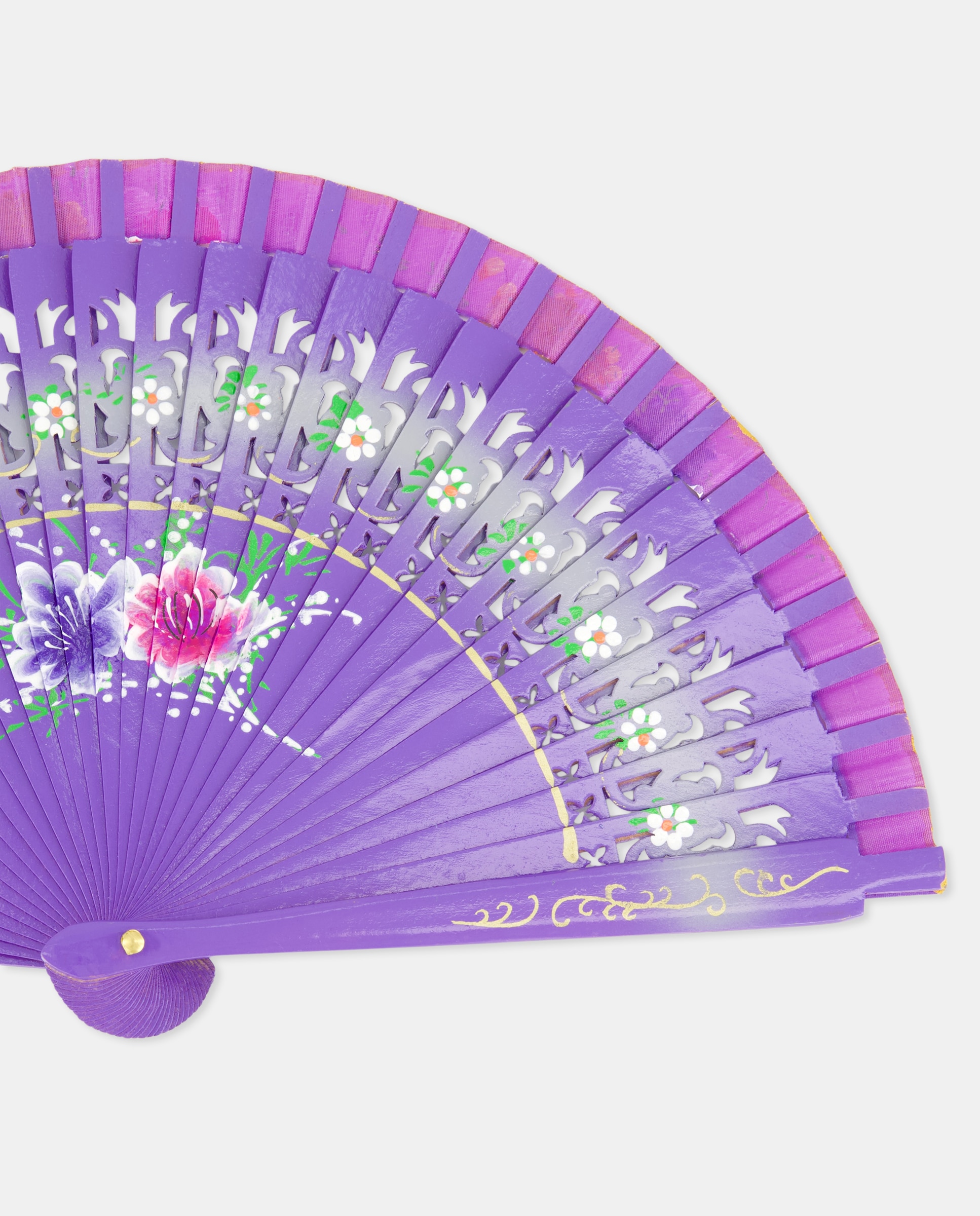 Leque de Mala com Rendilhado Floral e 2 Faces Roxo-2