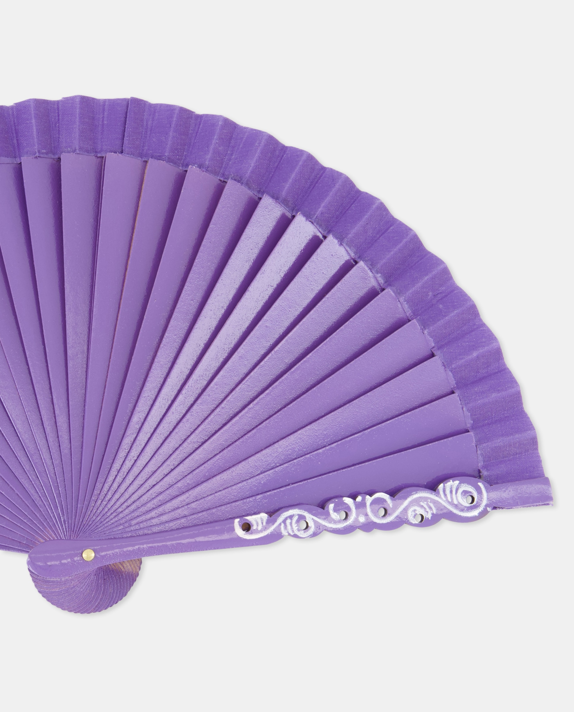 Leque de Madeira Mini Liso de Estrutura com Forma Roxo-2