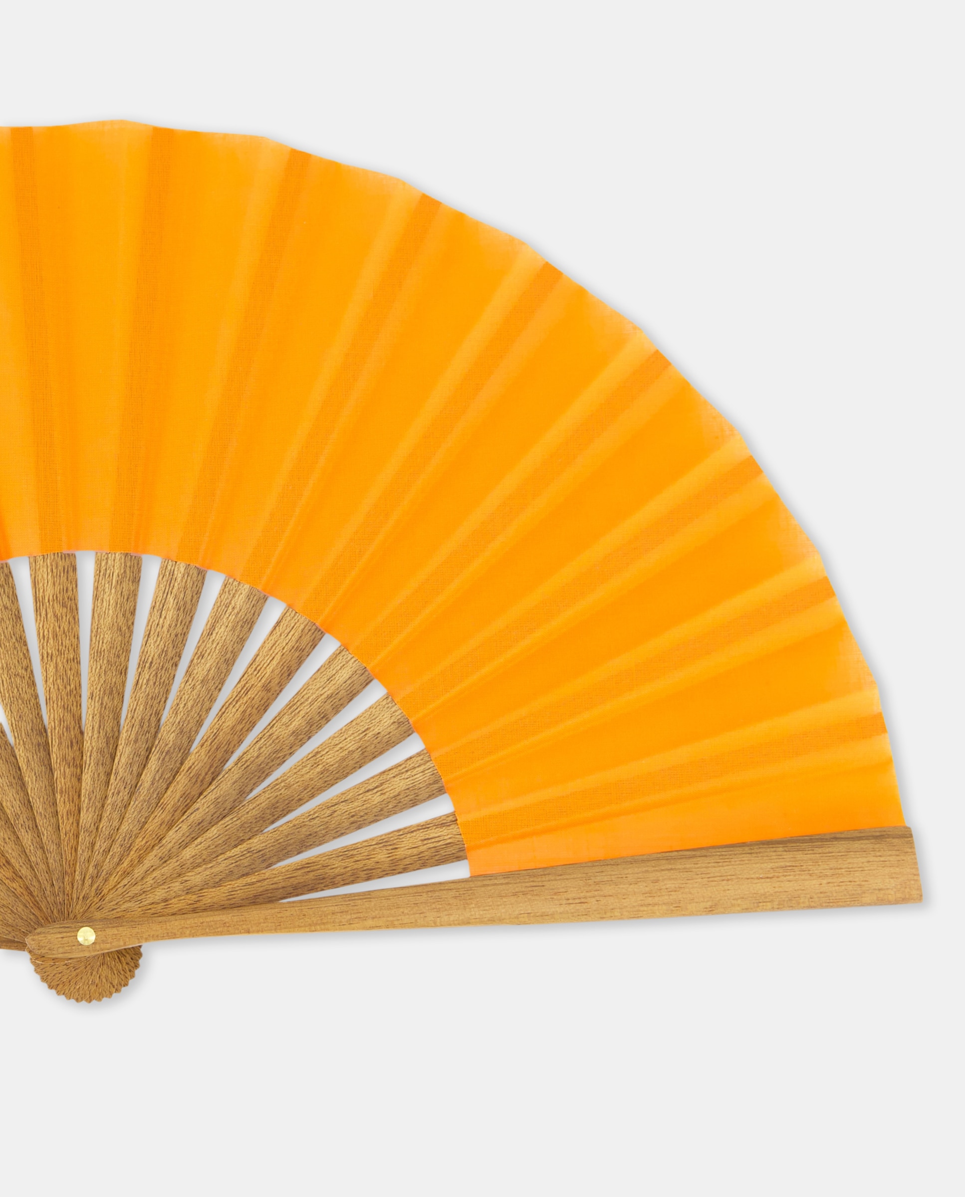 Leque Mini com Varetas Direitas - Preto Laranja-2