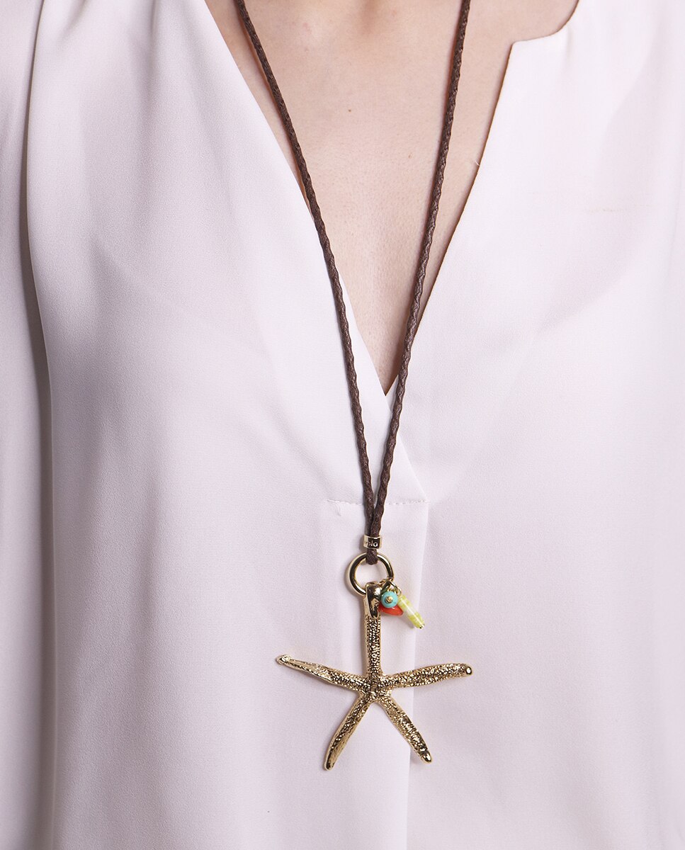 Collar Serenid Monsul con piedra natural - ÉMOLO - Oro Oro-3