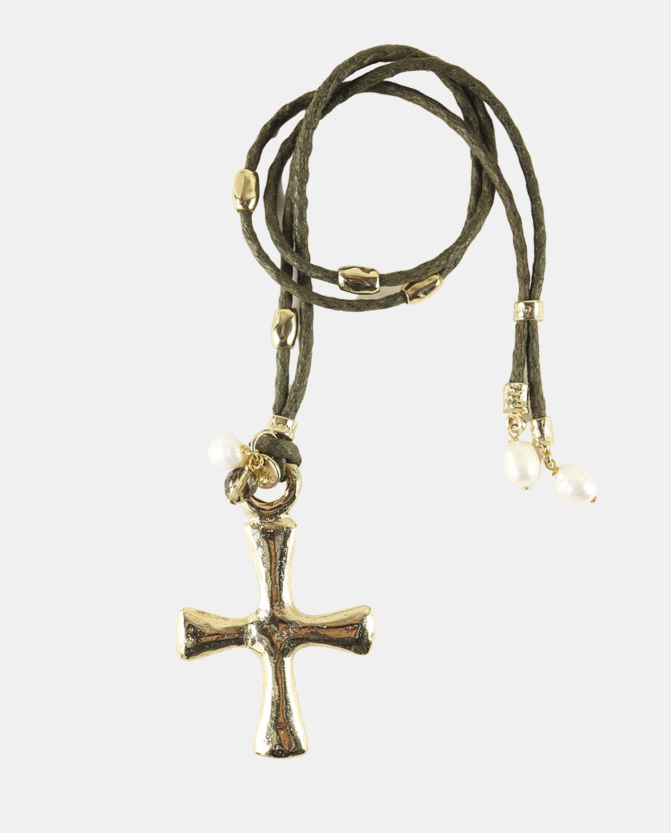 Imagen 0 de Collar Tessabit kaki con perlas de río Multicolor
