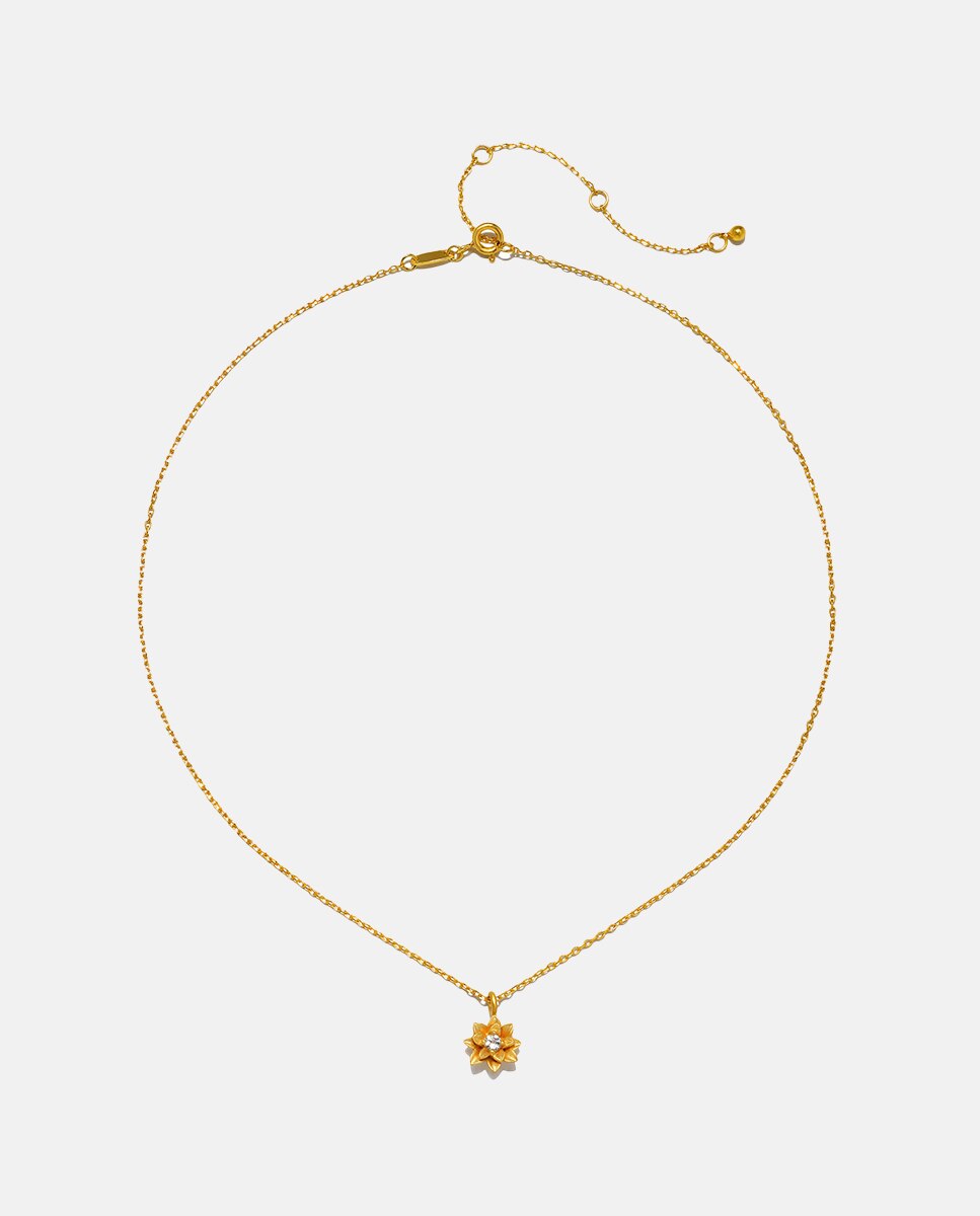 Collar Madre Luna con colgante Lotus - Satya Jewelry - Blanco Blanco-2