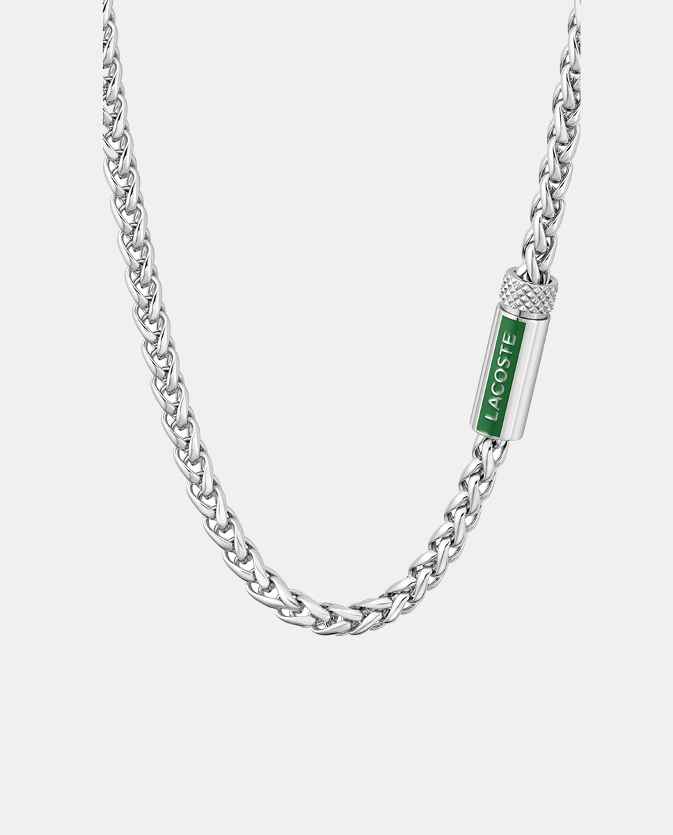 Collar de hombre Spelt de acero con logo - Lacoste - Plata Plata-3