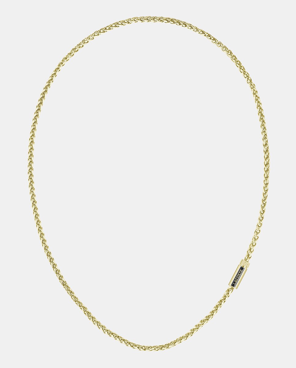 Imagen 0 de Collar de hombre Spelt de acero dorado con logo Oro