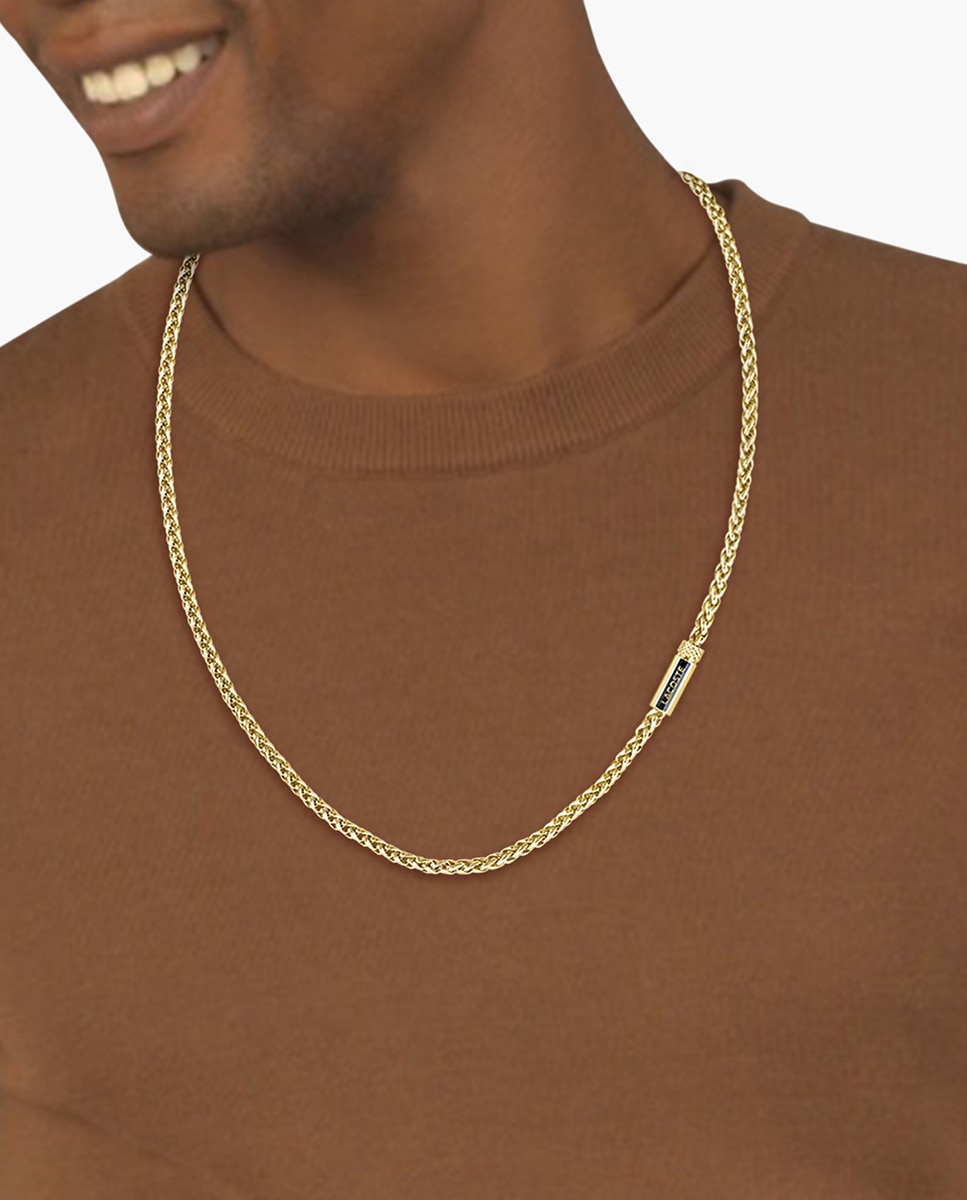 Collar de hombre Spelt de acero dorado con logo - Lacoste - Oro Oro-2