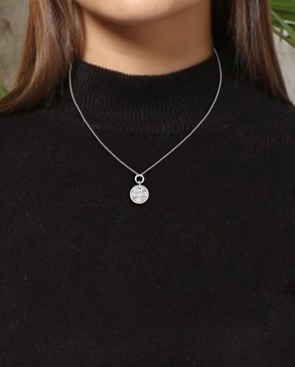 Collar Memento de acero con eslabones Plata Lacoste Plata-5