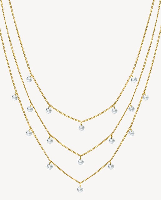 Collar sublime plateado con circonita