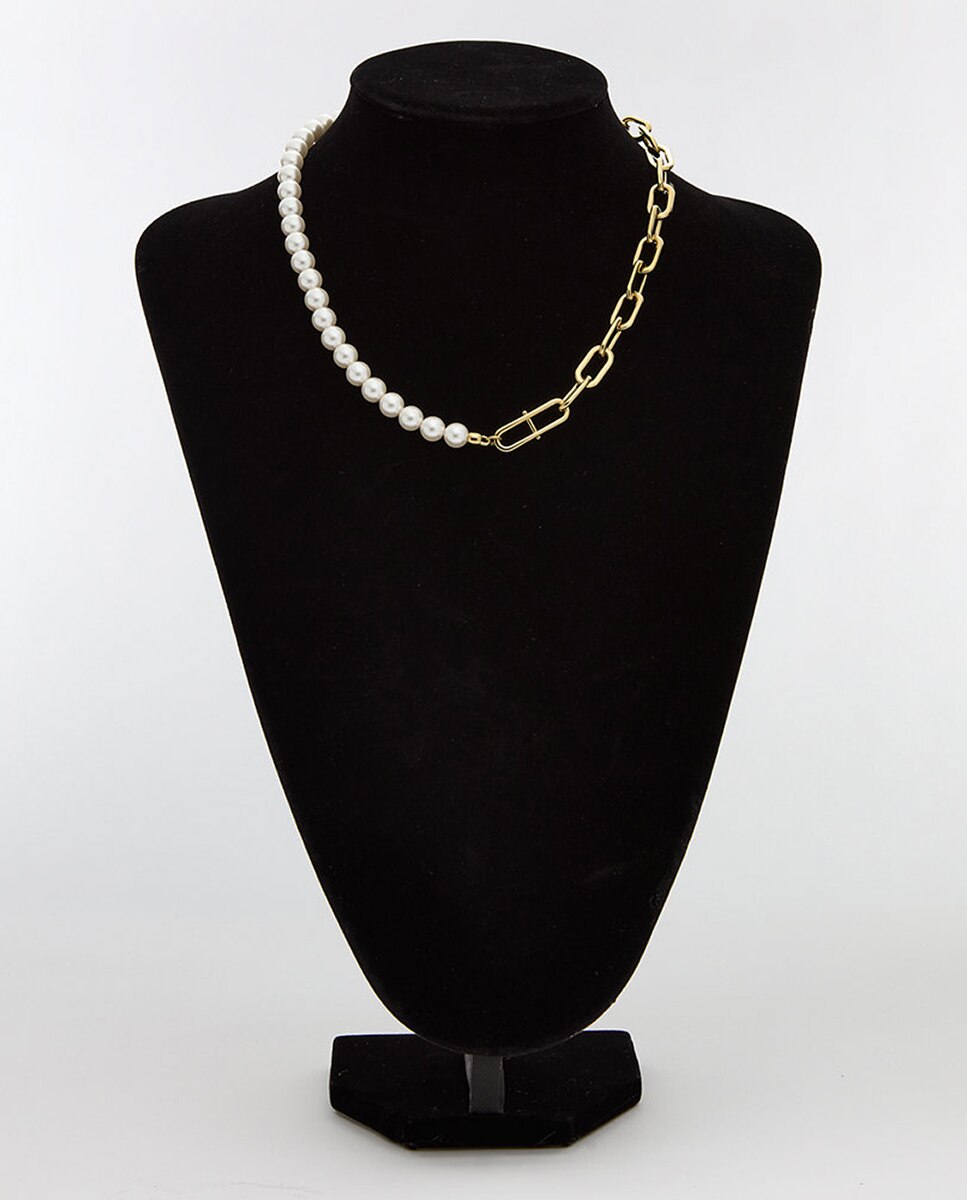 Colar Heritage - Dourado Branco-5