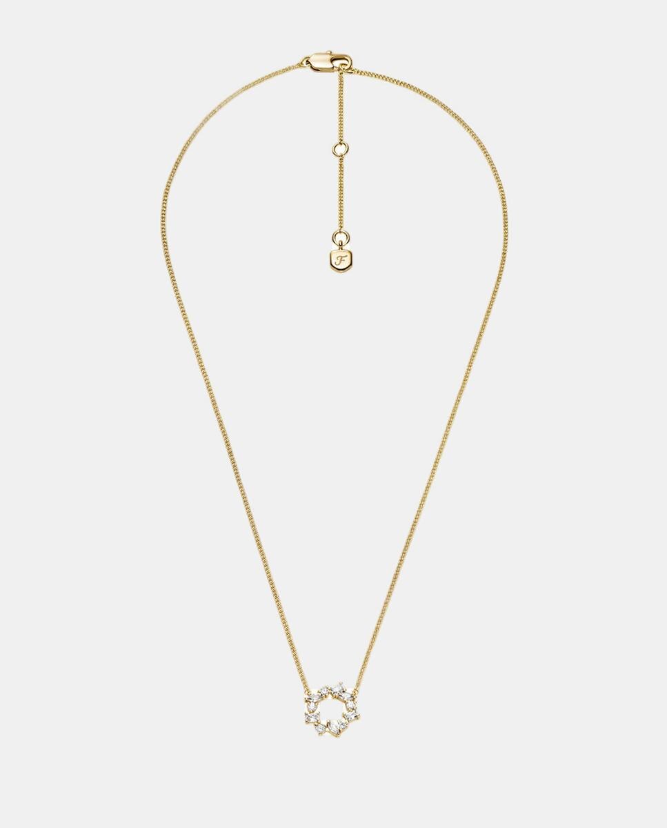 Colar Ellis dourado zircónias Branco-3