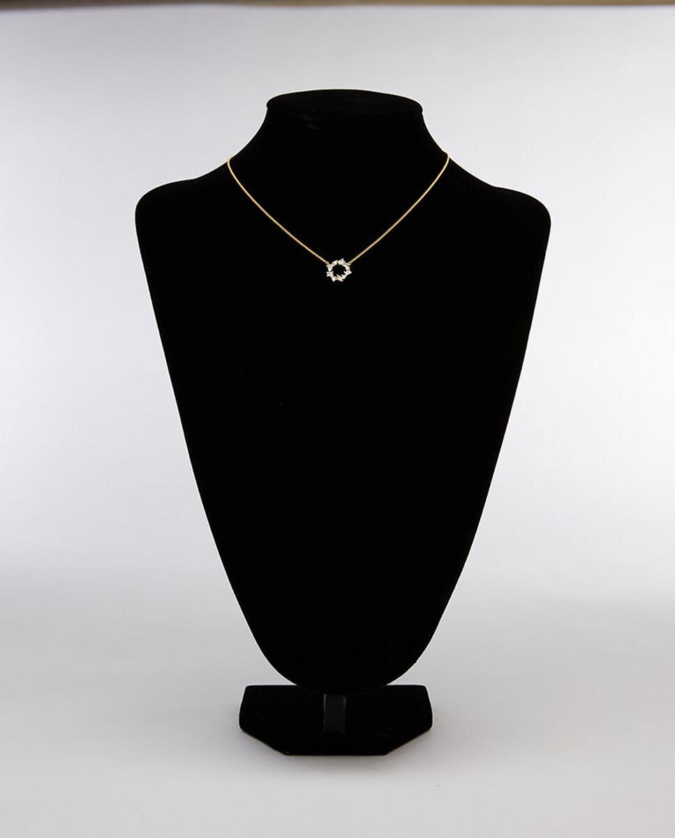 Colar Ellis dourado zircónias Branco-5
