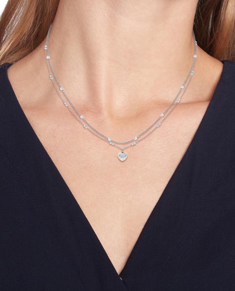 Colar em Camadas Conjunto em Aço Prateado-4