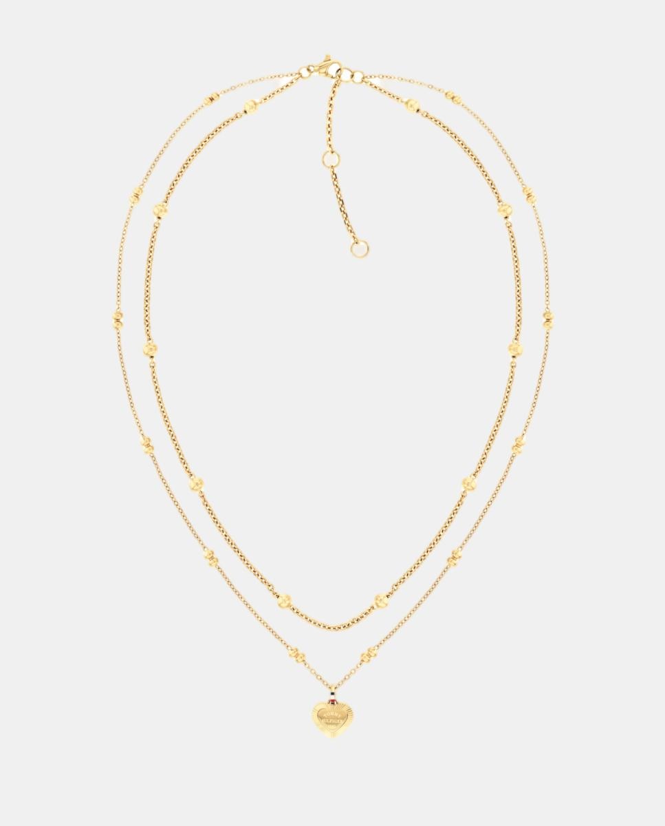 Colar Duplo Aço Dourado Dourado-1