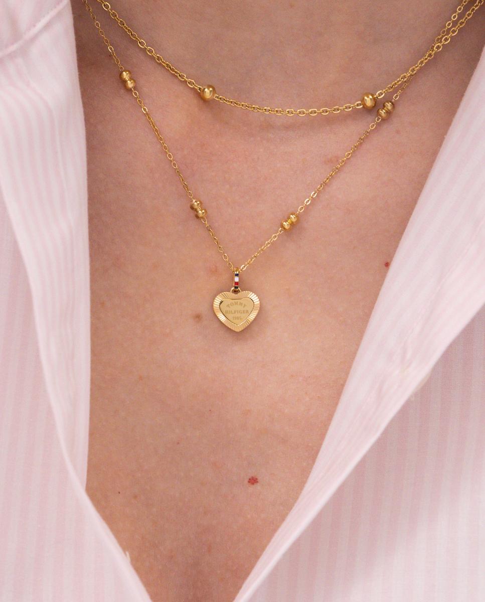 Colar Duplo Aço Dourado Dourado-3