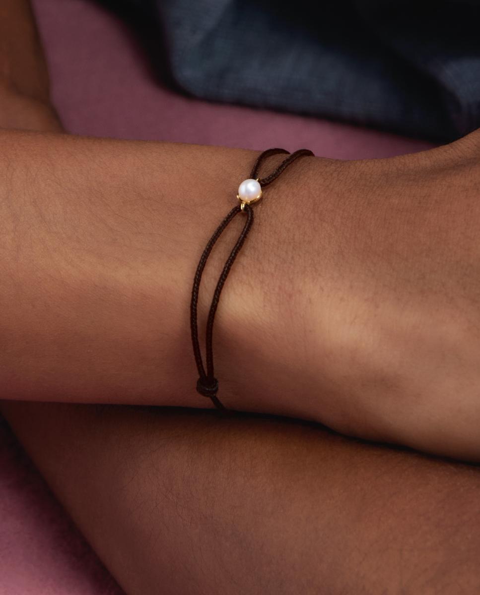 Pulsera The Moment dorada con perla - PDPAOLA - Blanco Blanco-5