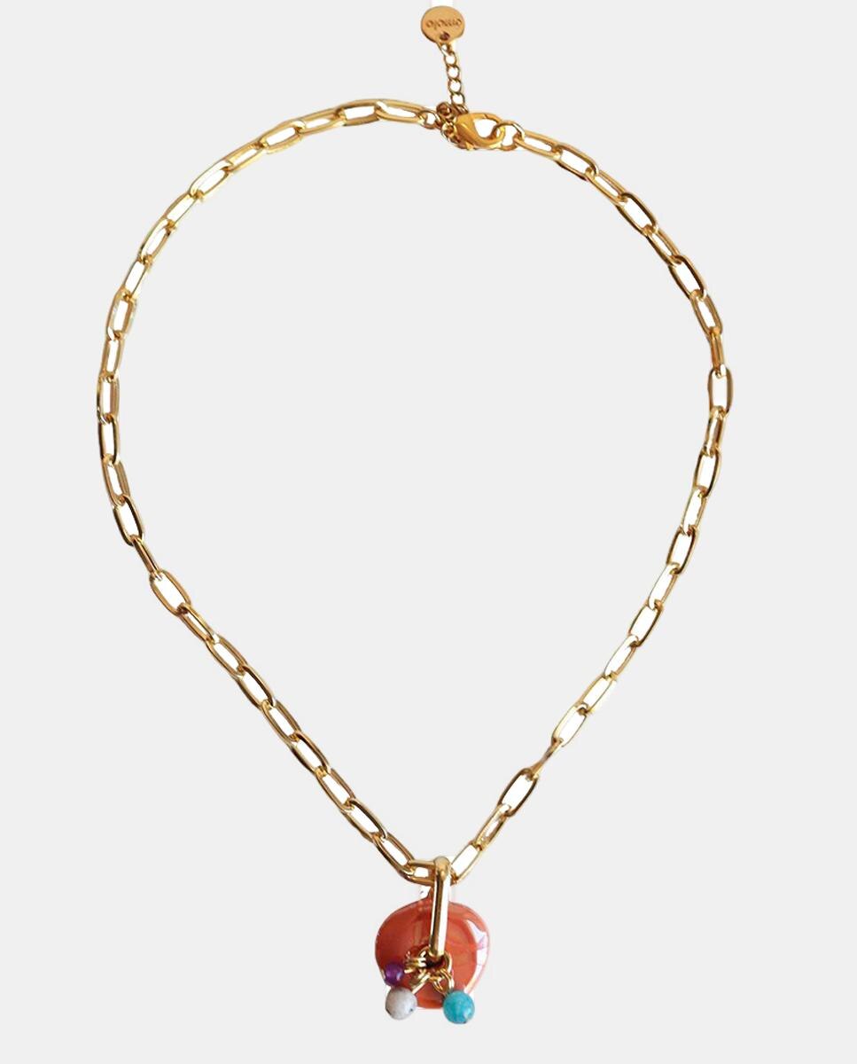 Imagen 0 de Collar Clay con cadena naranja Naranja