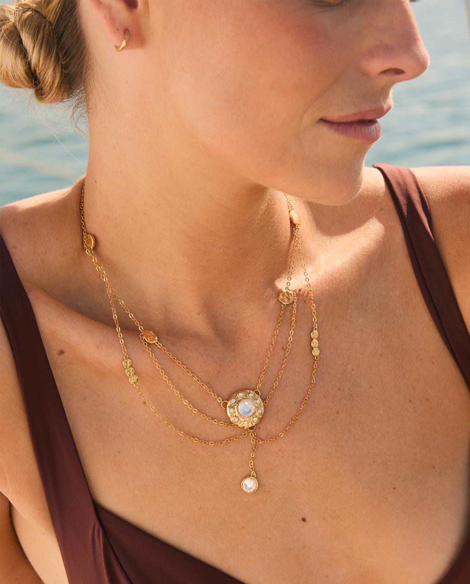 Collar Le Chateau y cristal checo - Dosprimeras - Dorado Dorado-2