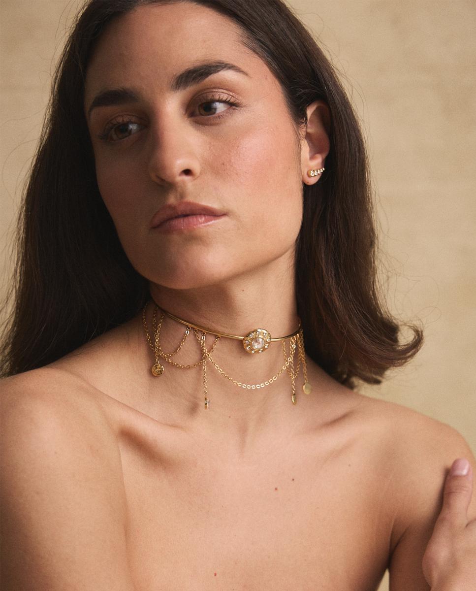 Collar Le Chateau y cristal checo - Dosprimeras - Dorado Dorado-2