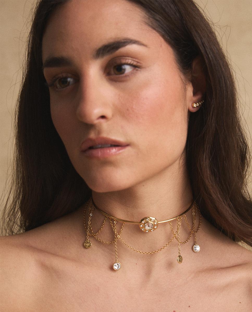 Collar Le Chateau y cristal checo - Dosprimeras - Dorado Dorado-3