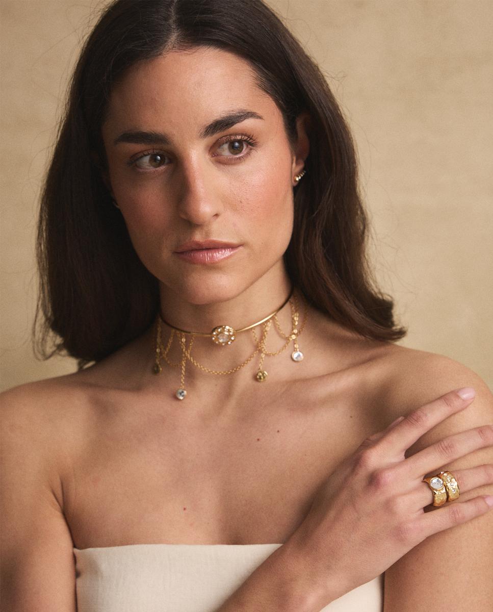 Collar Le Chateau y cristal checo - Dosprimeras - Dorado Dorado-4