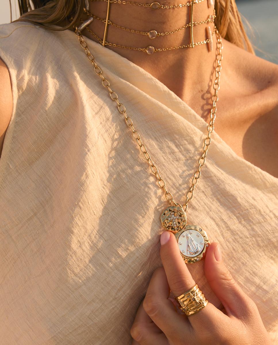 Collar Le Chateau y cristal checo - Dosprimeras - Dorado Dorado-4