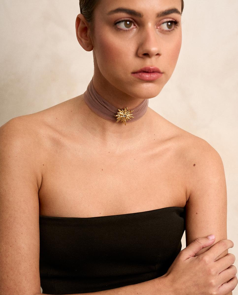 Imagen 2 de Collar Cosmos dorado y cristal checo - Dosprimeras - Dorado Dorado