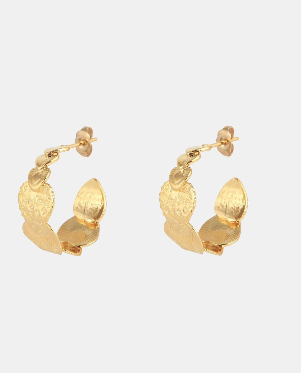 Pendientes de aro Cuore corazones dorados Oro GAS Bijoux Oro-3