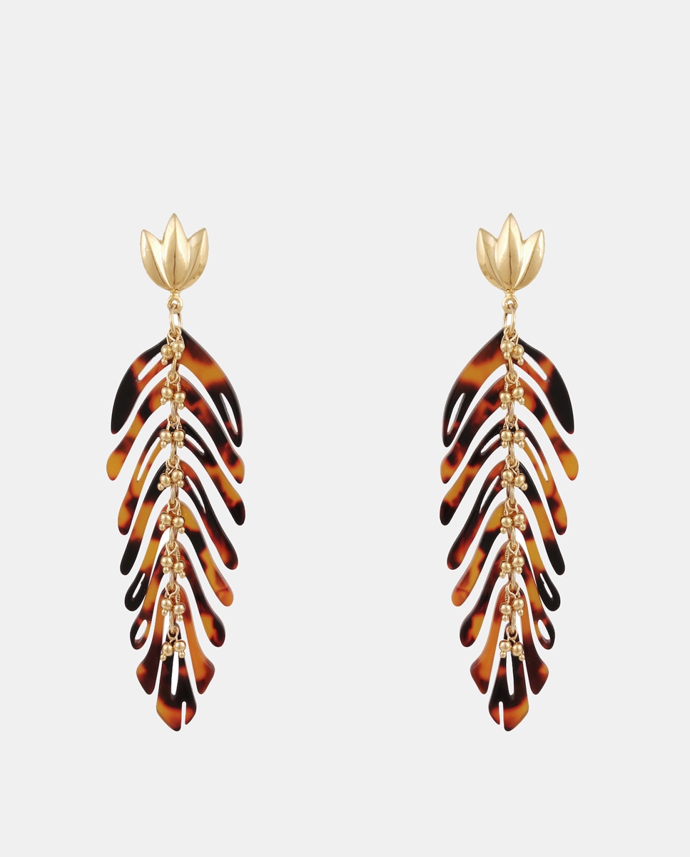 GAS Bijoux - Pendientes Cavallo en acetato y bañado en oro.