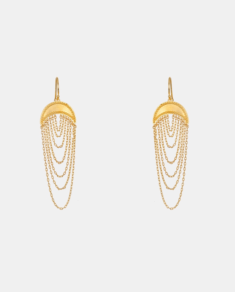 Pendientes largos dorados - Satya Jewelry - Oro Oro-1