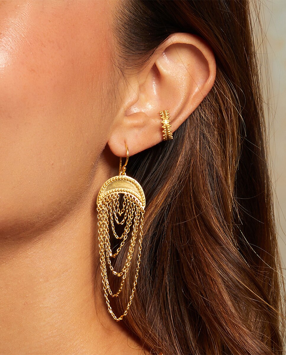 Pendientes largos dorados - Satya Jewelry - Oro Oro-2