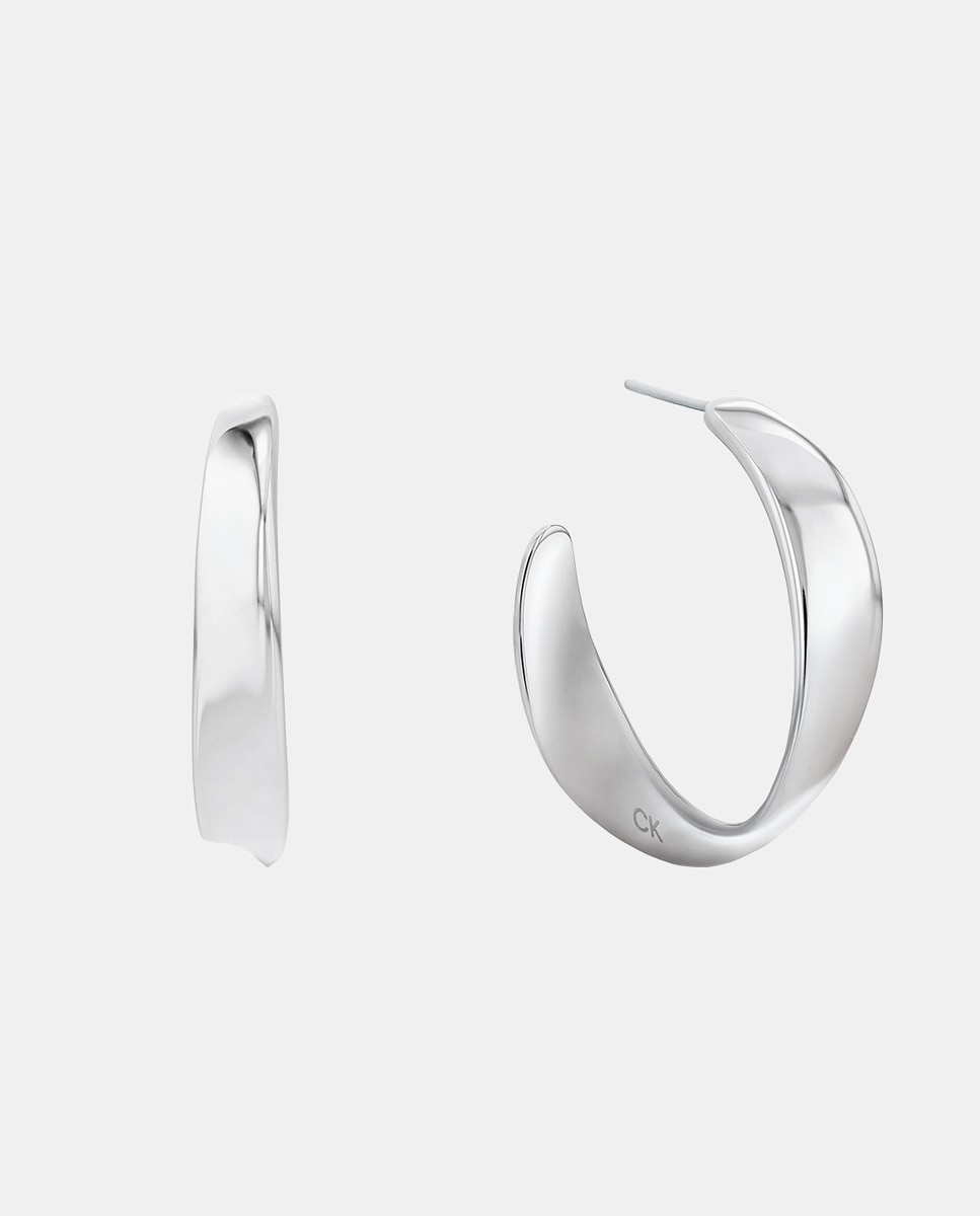 Brincos de Argola Ethereal Metals de Aço Prata-1