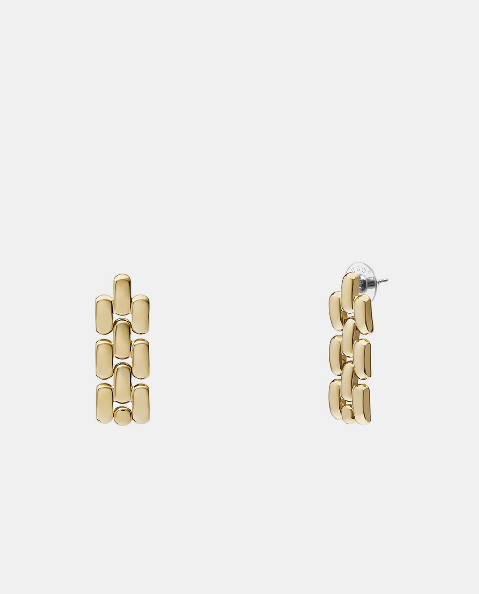 Brincos Arden Watch Links de Aço - Dourado Ouro-3
