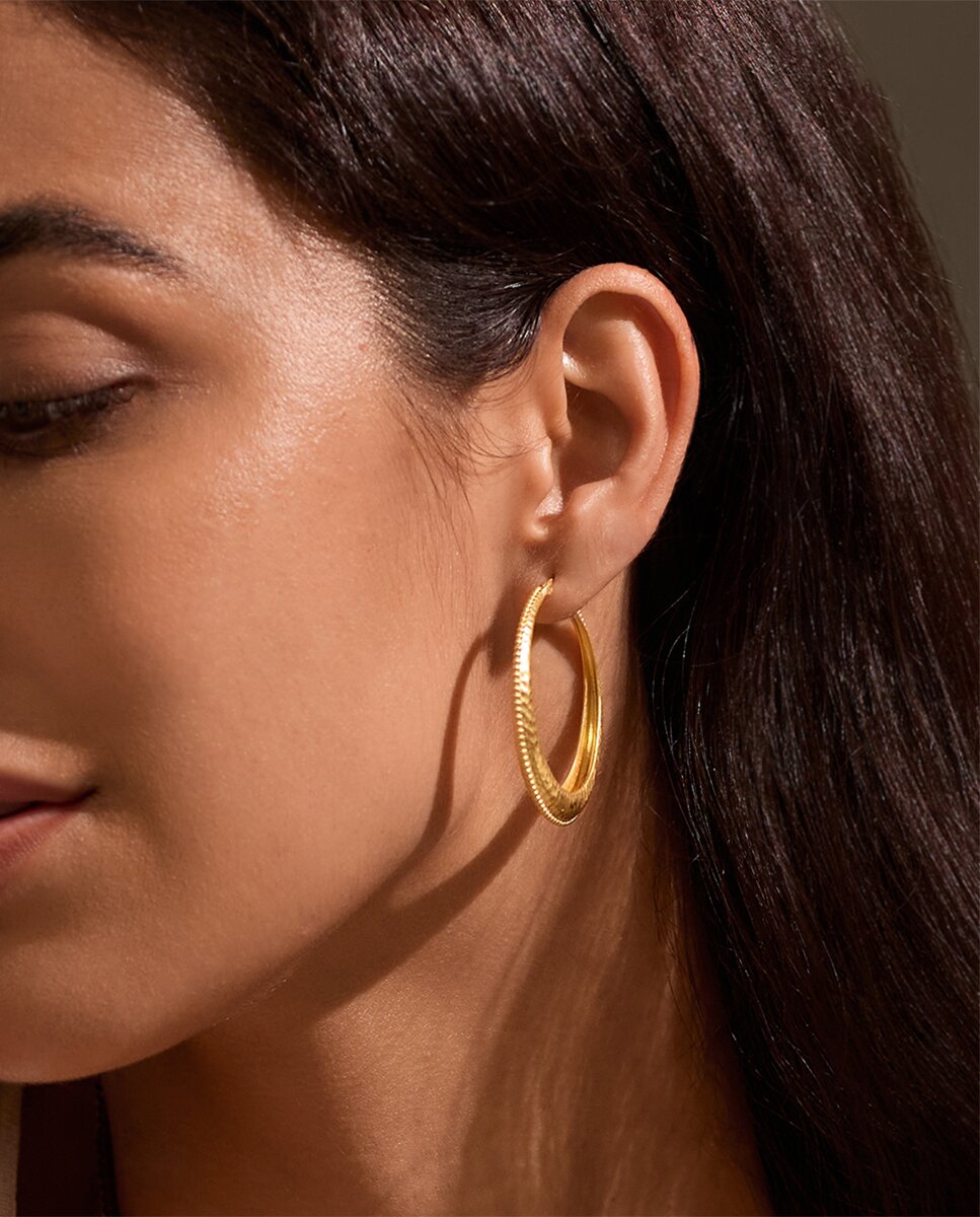 Pendientes de aro Classics dorados - Satya Jewelry - Oro Oro-3