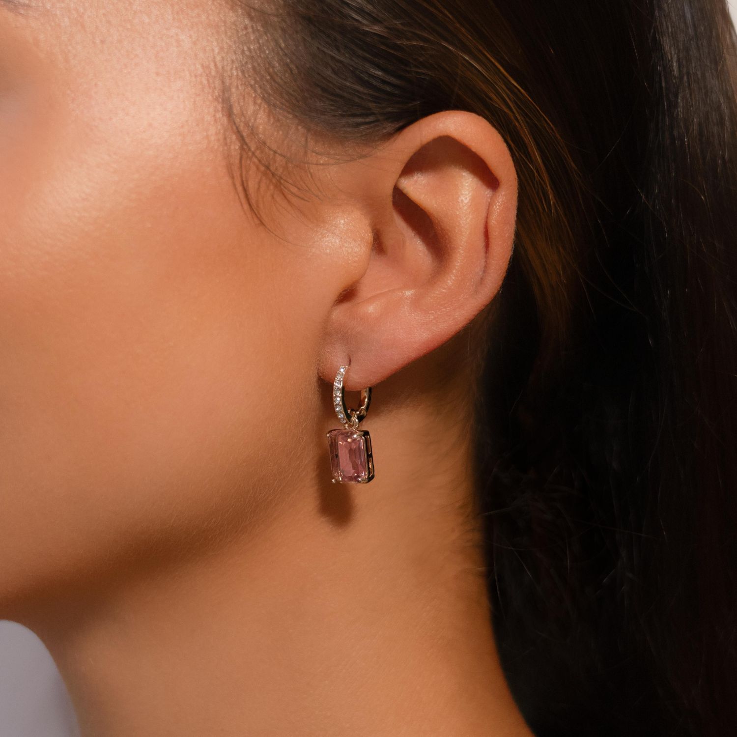Pendientes Rose Vale con piedra y pavés - Lauren Ralph Lauren - Rosa Rosa-2