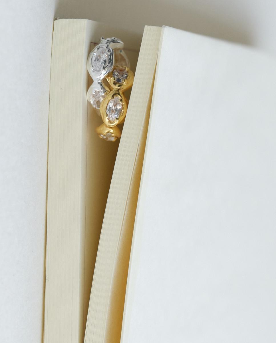 Pendiente Earcuff Sublime dorado - Moliane - Blanco Blanco-2